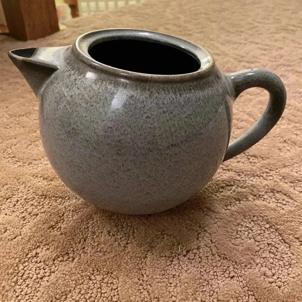 Crate & barrel jars France nuit teapot blue black stoneware tourres gris